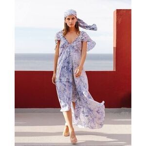 Free People Mes Demoiselles Dinette V-Neck Silk Dress $450